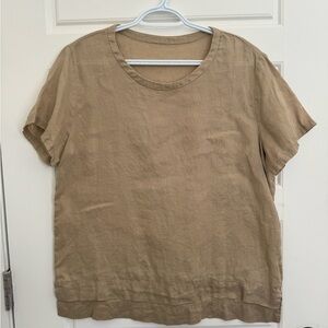 100% Linen Top - Tan - gap - large